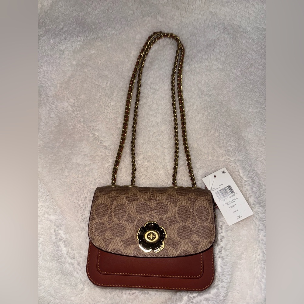 Coach Brown and Tan Shoulder Bag